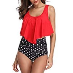 🆕XUNYU Women Sports Crop Tops High Waisted Bikini